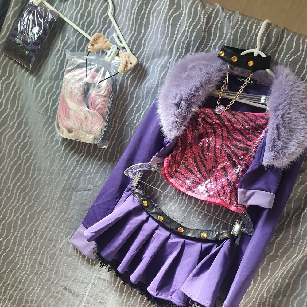 Monster High Clawdeen Costume Adult Medium Outfit Wig Ears Teeth New Dolls Kill